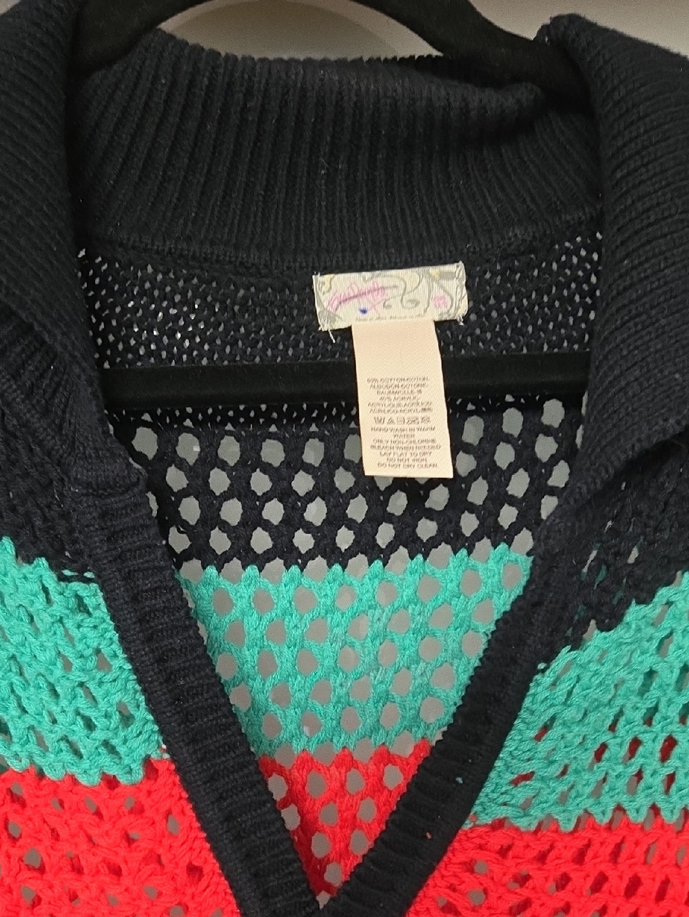 FREE PEOPLE BAYSIDE STRIPE PONCHO. OSFA - Picture 2 of 4